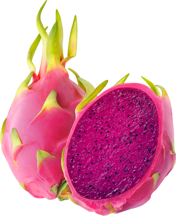 Cut Dragon Fruit with Red Flesh 