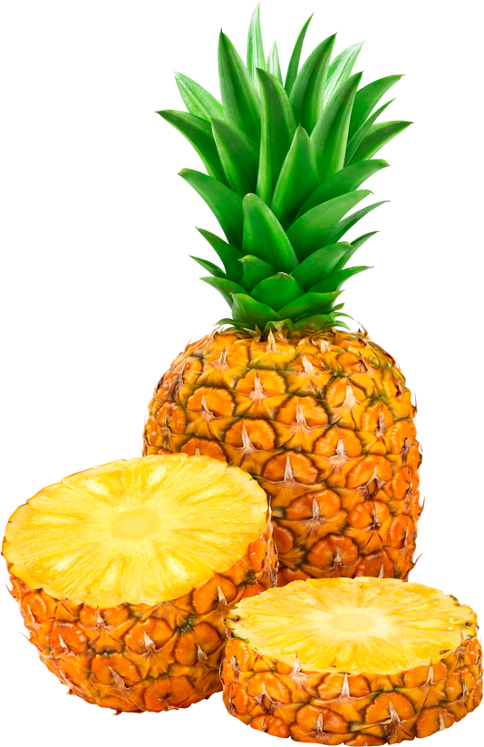 Whole and Sliced Pineapple Cutout
